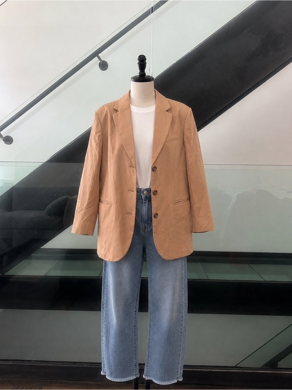 Everlane‎ Tan Lined Jacket with Branded Interior Label